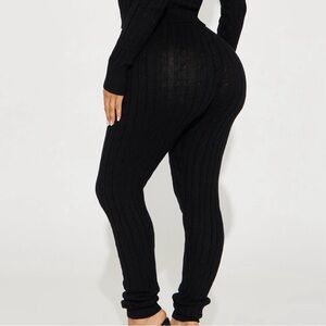 Fashion Nova Black Cable Knit Leggings Women’s Size Small Casual Cozy Versatile